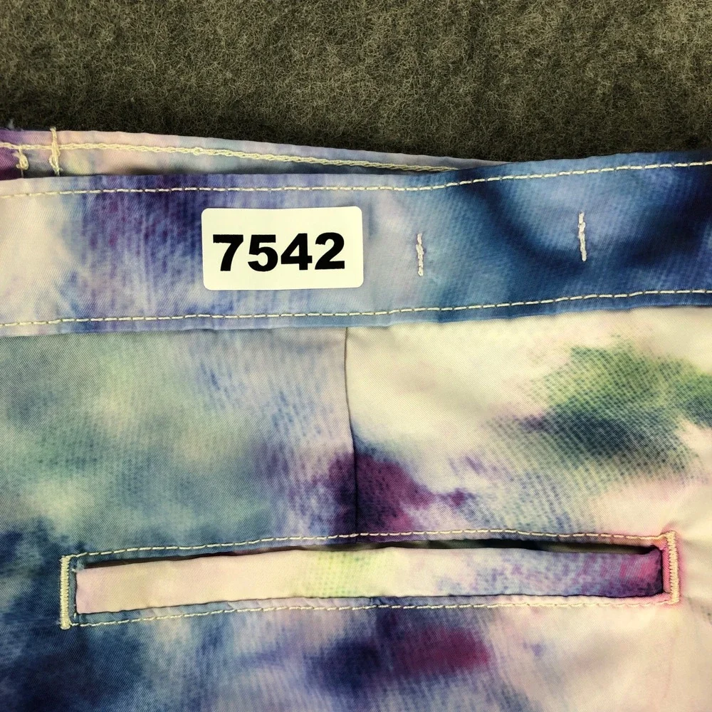 True Religion Board Shorts Mens 36 Tie Dye Swim Trunks Drawstring Zipper Beach